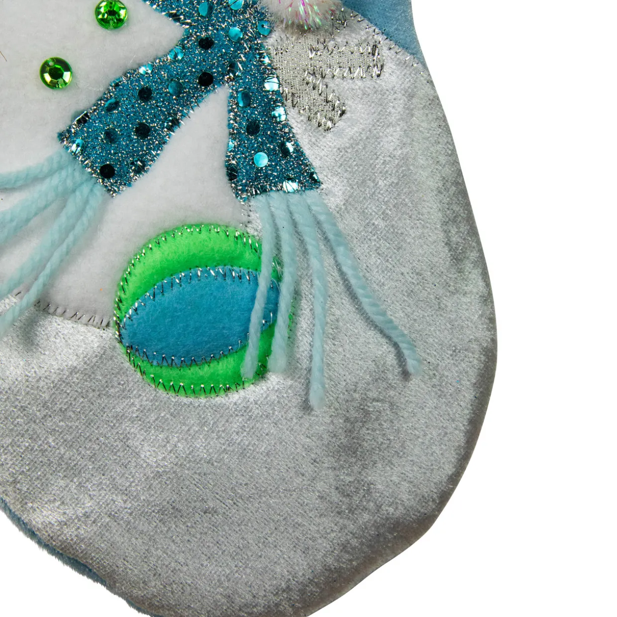 21" Blue and White "Baby's First Christmas" Snowman Stocking