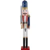 48.25" Blue and White Christmas Nutcracker Soldier with Sword