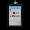 4.25" Blue and White "I Love My e-Reader!" Glass Christmas Ornament