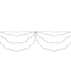 150 Blue and White LED Swag Christmas Lights - 7.5 ft White Wire