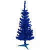 4' Blue Artificial Tinsel Christmas Tree, Unlit