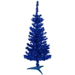 4' Blue Artificial Tinsel Christmas Tree, Unlit