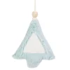 6" Blue Faux Fur Plush Tree Christmas Ornament
