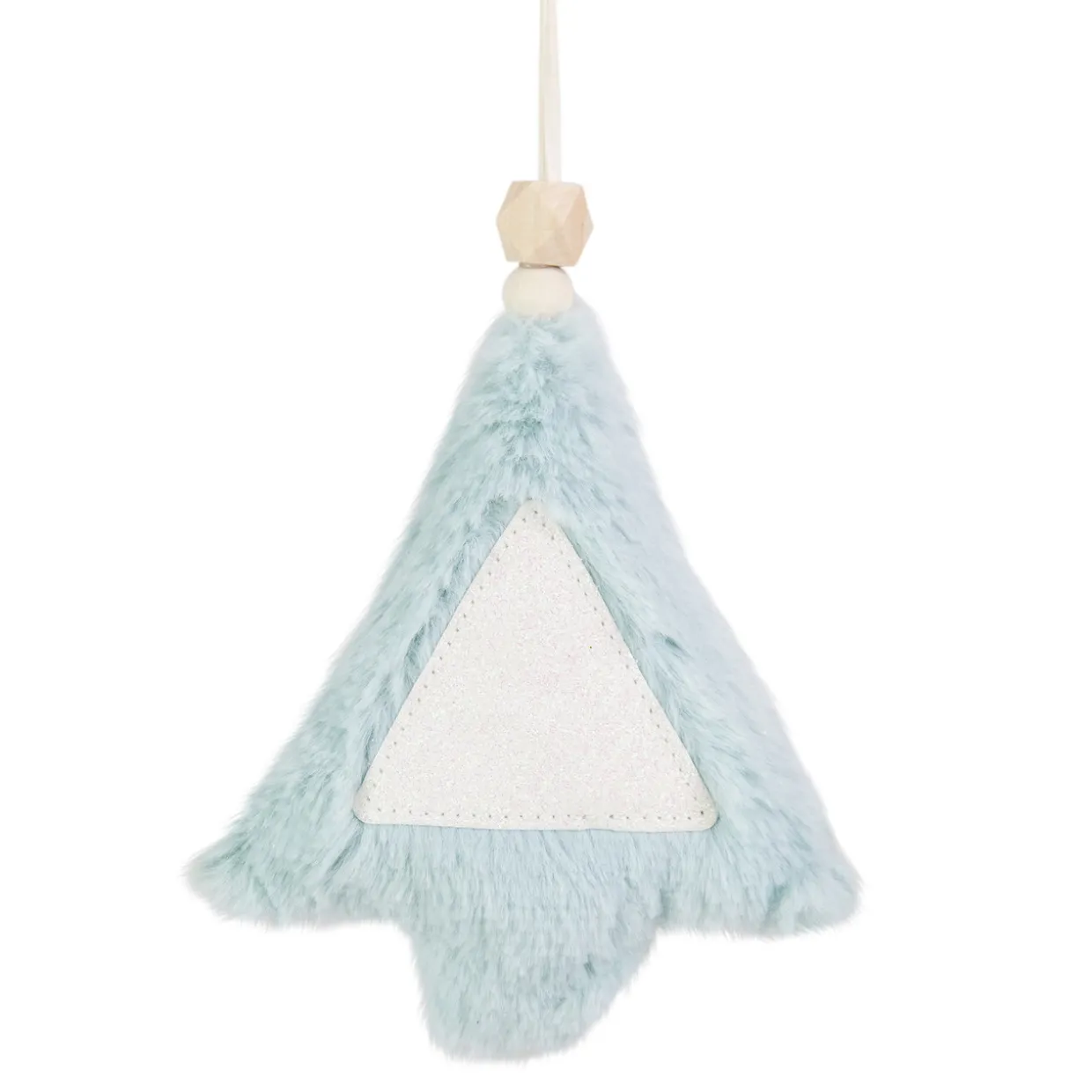 6" Blue Faux Fur Plush Tree Christmas Ornament