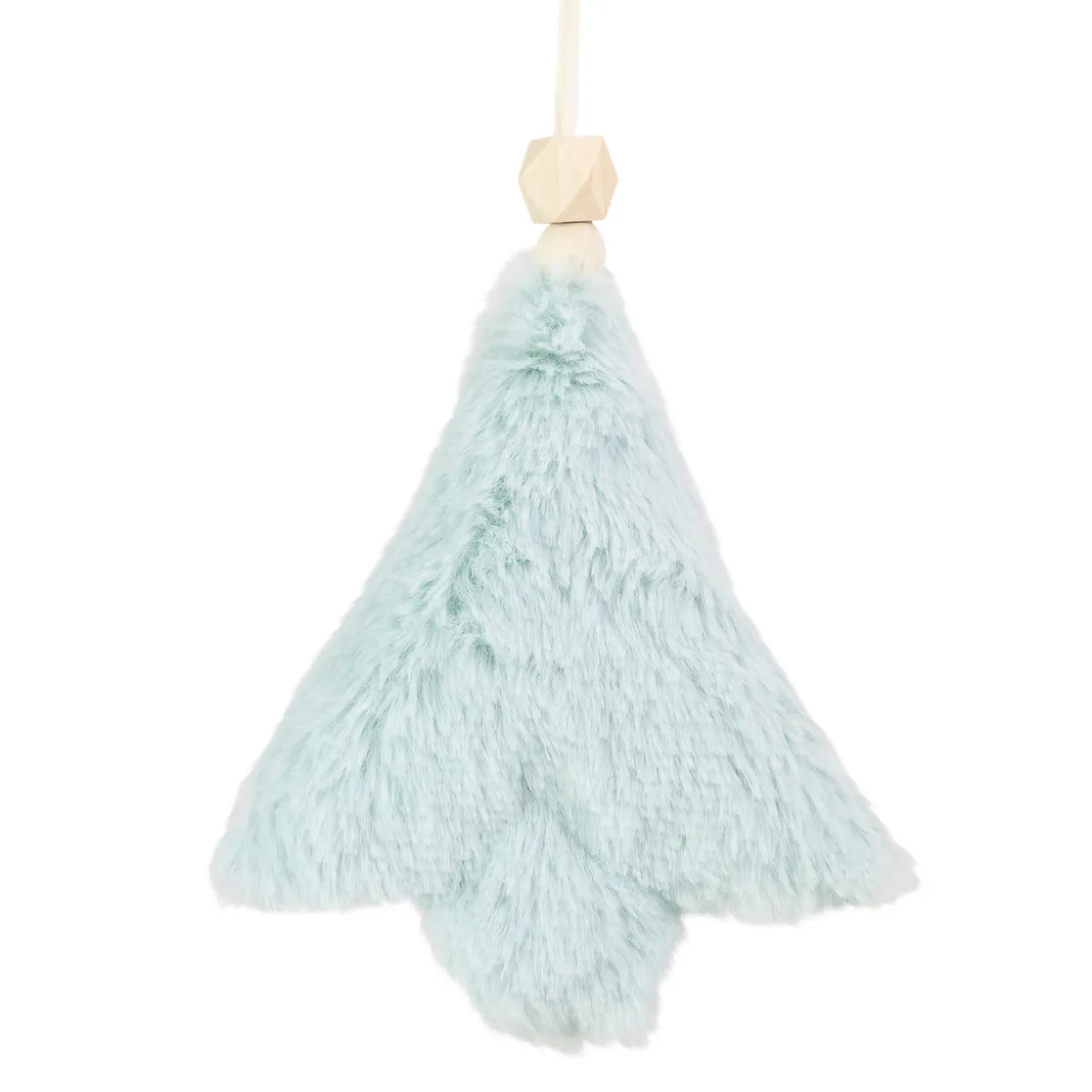 6" Blue Faux Fur Plush Tree Christmas Ornament
