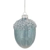 4.5" Blue Glittered Mercury Glass Pine Cone Christmas Ornament