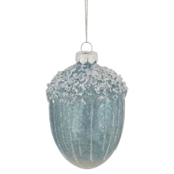 4.5" Blue Glittered Mercury Glass Pine Cone Christmas Ornament