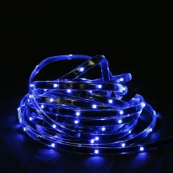 18' Blue LED Outdoor Christmas Linear Tape Lighting - Black Finish