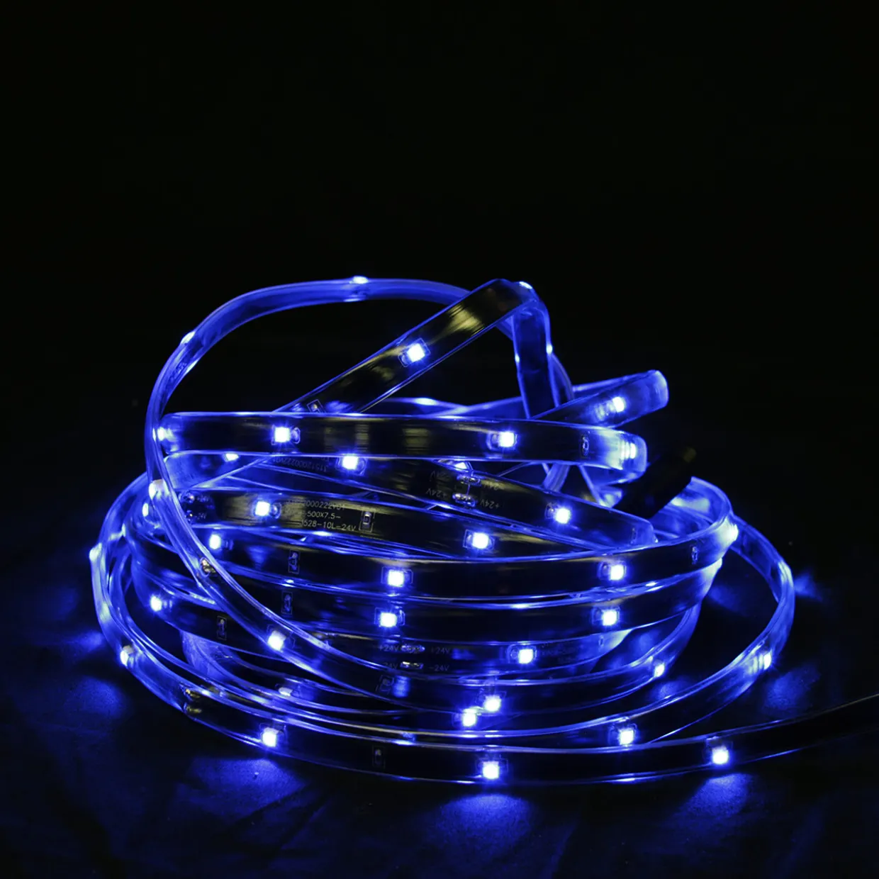 18' Blue LED Outdoor Christmas Linear Tape Lighting - Black Finish