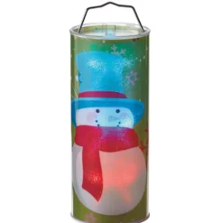 12" Blue Transparent Snowman LED Color Changing Lighted Hanging Christmas Lantern