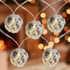 10 B/O LED Warm White Clear Round Ball Christmas Lights - 4.75' Clear Wire