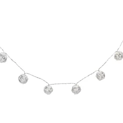 10 B/O LED Warm White Clear Round Ball Christmas Lights - 4.75' Clear Wire