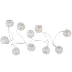 10 B/O LED Warm White Clear Round Ball Christmas Lights - 4.75' Clear Wire