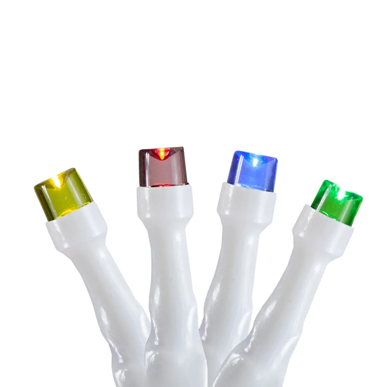 10 B/O Multi LED Wide Angle Christmas Lights - 3 ft White Wire