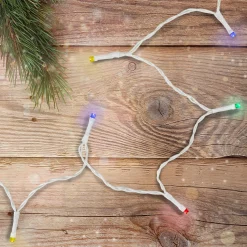10 B/O Multi LED Wide Angle Christmas Lights - 3 ft White Wire