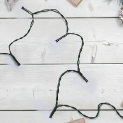 10 B/O Pure White LED Wide Angle Christmas Lights - 3 ft Green Wire