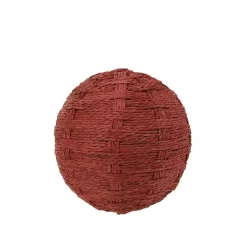 4" Brick Red Basket Weave Christmas Ball Decoration