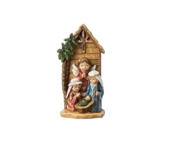 8" Brown and Blue Children's Nativity Scene Christmas Tabletop Decoration