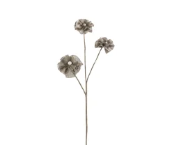 25" Brown and Gold Glittered Vintage Posey Artificial Floral Christmas Spray