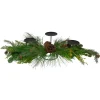 32" Brown and Green Artificial Pine Cone and Pine Needle Christmas Candle Holder