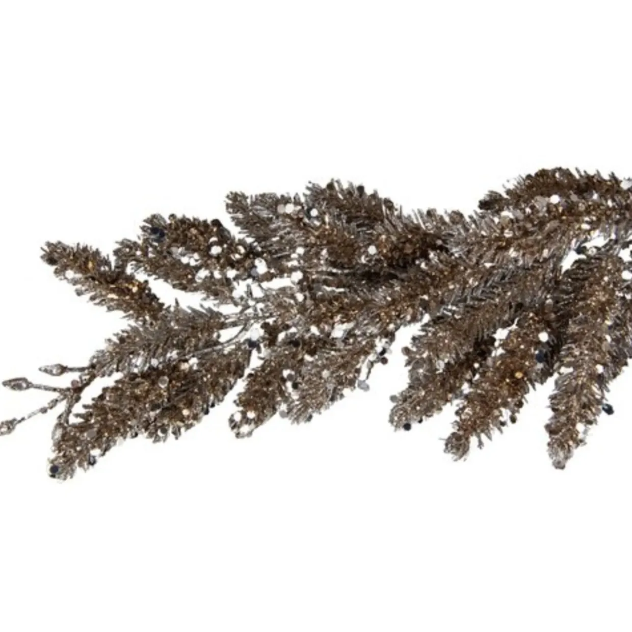 48" Brown and Silver Glittered Weeping Pine Artificial Christmas Spray