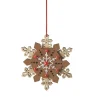 5" Brown and White Country Rustic Style Snowflake Christmas Ornament