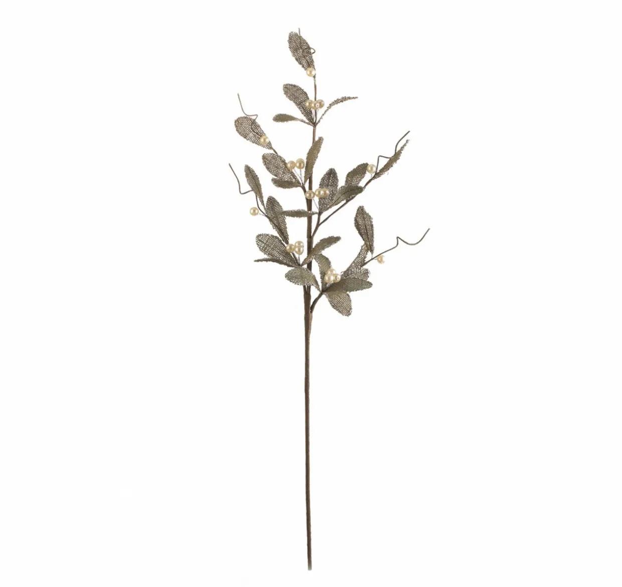 30" Brown Glittered Artificial Mistletoe Floral Christmas Spray