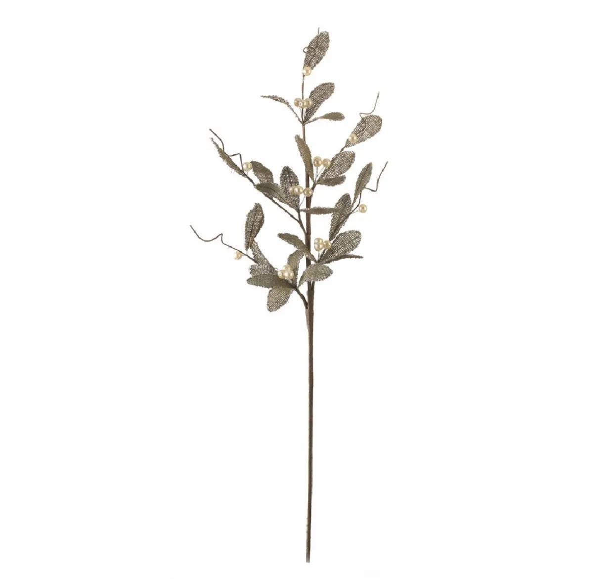 30" Brown Glittered Artificial Mistletoe Floral Christmas Spray