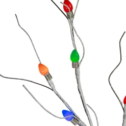 6' Brown LED Lighted Frosted Christmas Twig Tree - Multi-Color lights