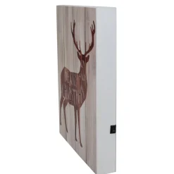 11.75" Brown Reindeer "Merry Christmas" Lighted Wall Plaque