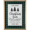 16" Buffalo Plaid Wooden Framed "Farm Fresh Christmas Trees" Wall Decor