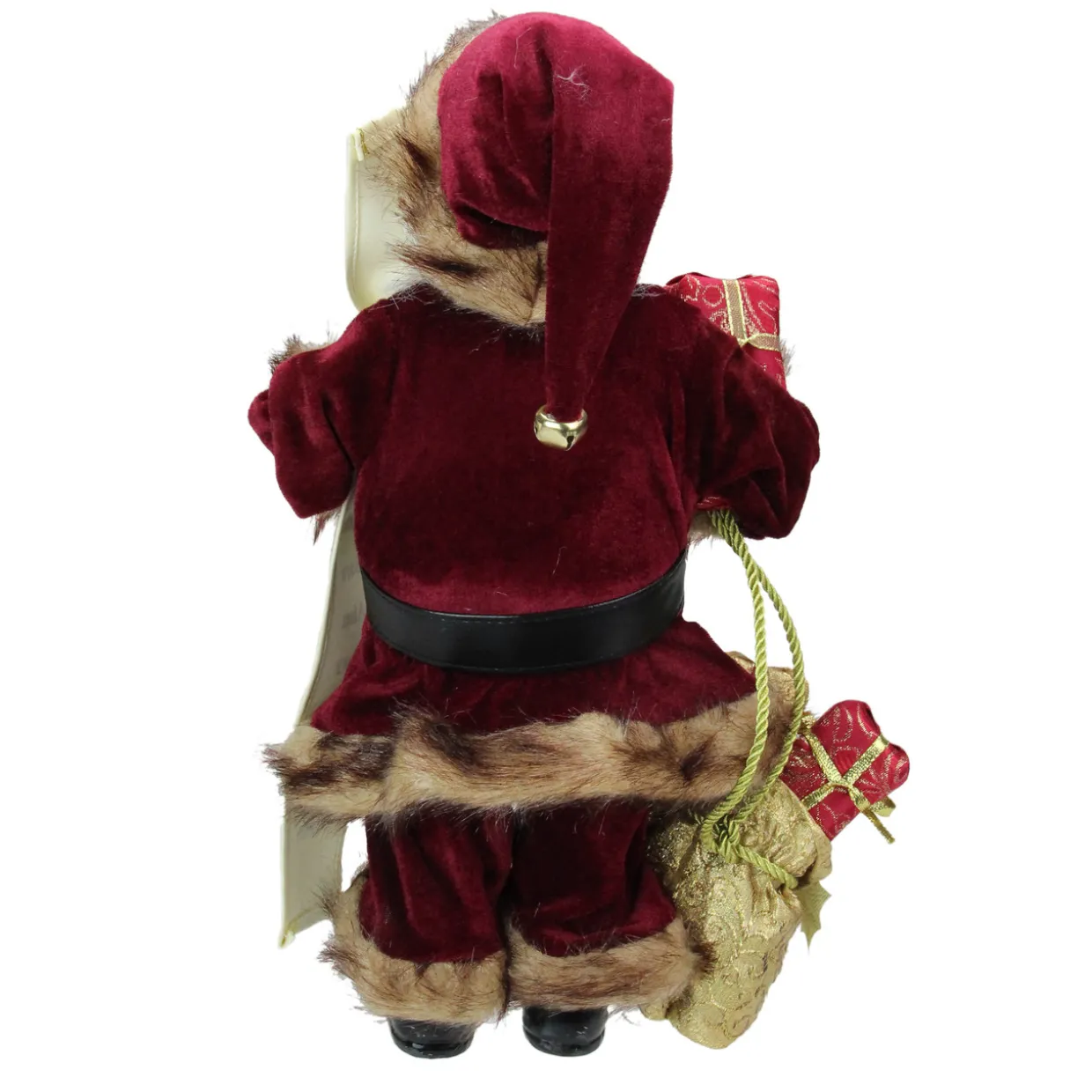 18" Burgundy and Brown Santa Claus with Naughty or Nice List Christmas Figure