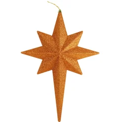 20" Burnt Orange Glittered Bethlehem Star Shatterproof Christmas Ornament