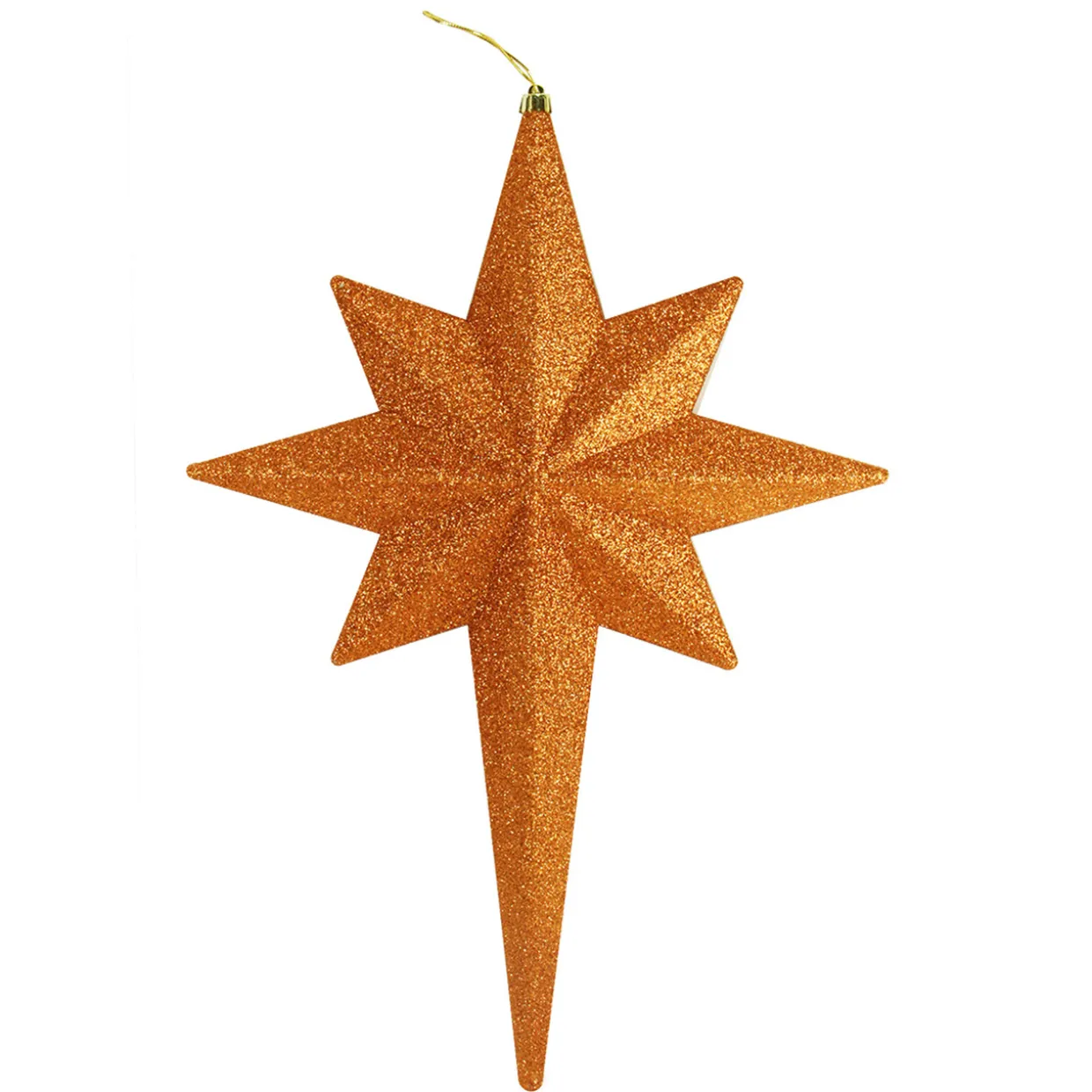 20" Burnt Orange Glittered Bethlehem Star Shatterproof Christmas Ornament