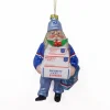6" Busy Santa "USPS Priority" Mail Carrier Glass Christmas Ornament