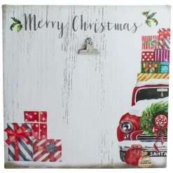 10" Car and Gifts Merry Christmas Canvas Wall Art with Photo Clip