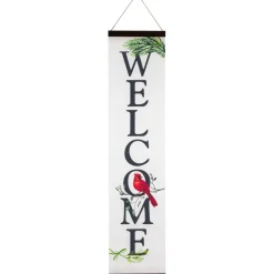43" Cardinal Welcome Christmas Wall Sign