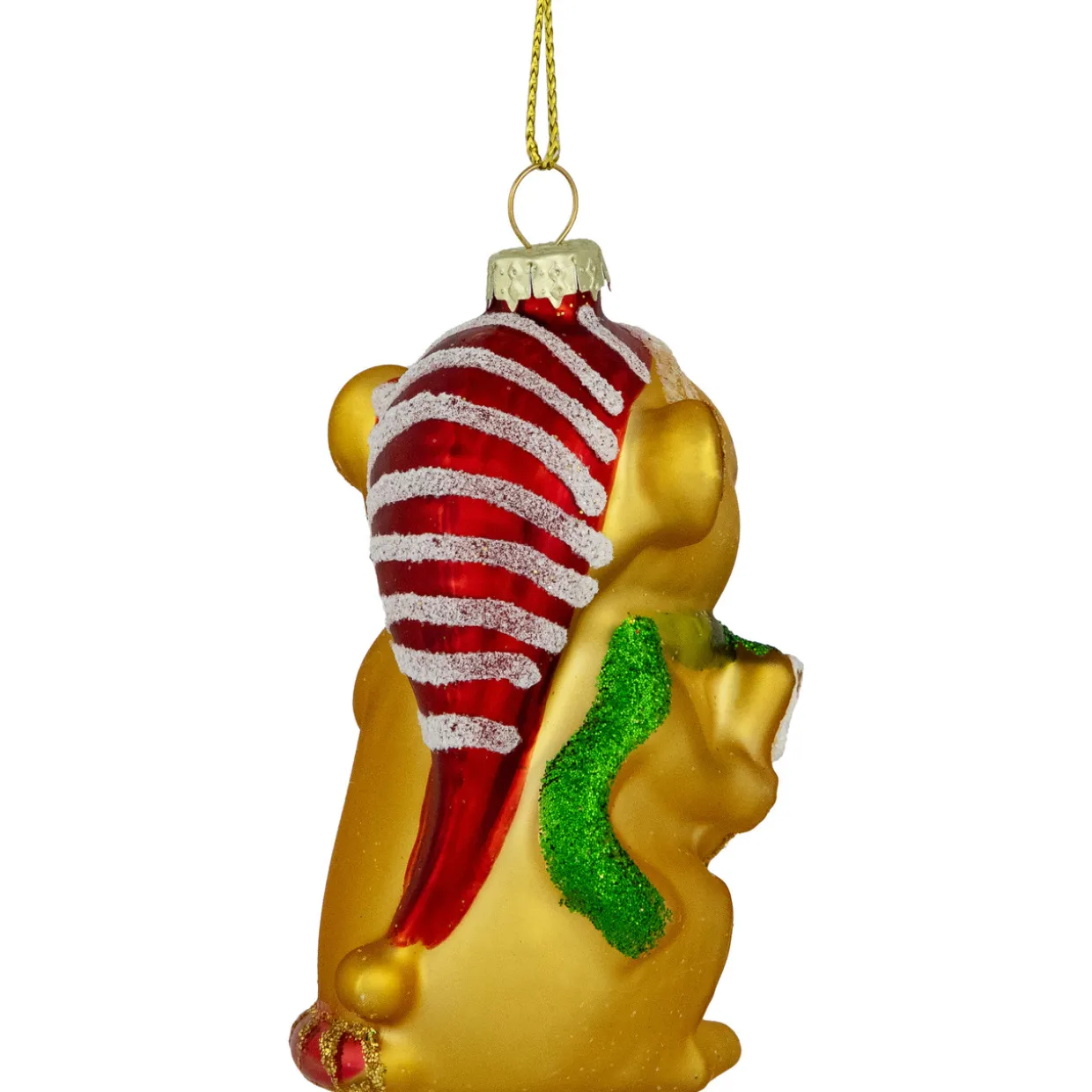 3" Caroling Mouse Glass Christmas Hanging Ornament