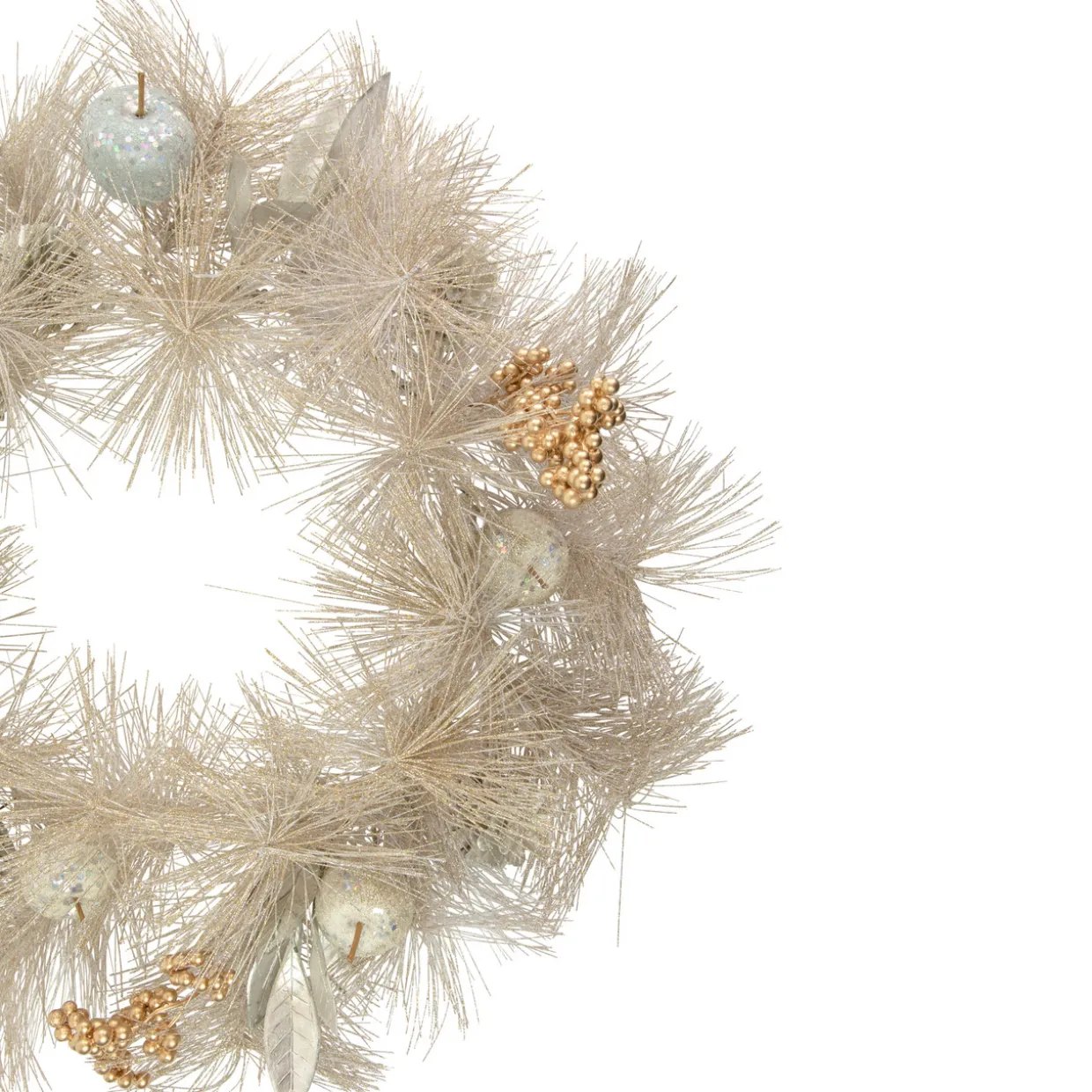 24" Champagne Gold Apple and Pine Needle Artificial Christmas Wreath - Unlit