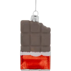 3.5" Chocolate Candy Bar Glass Christmas Ornament