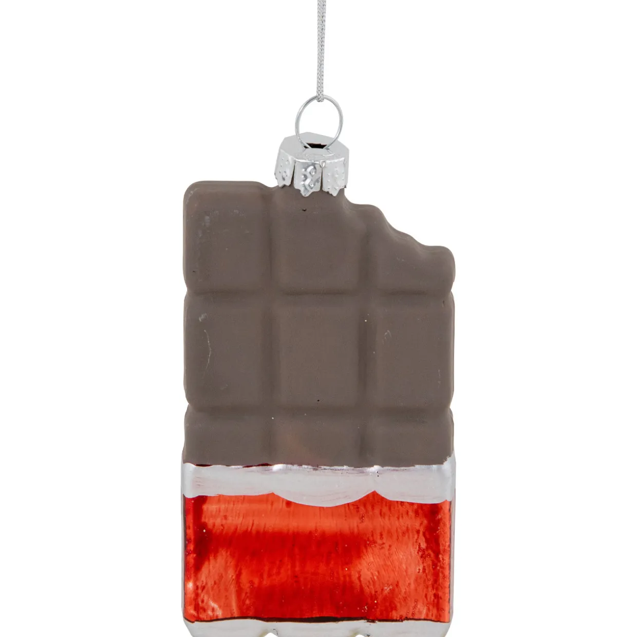 3.5" Chocolate Candy Bar Glass Christmas Ornament