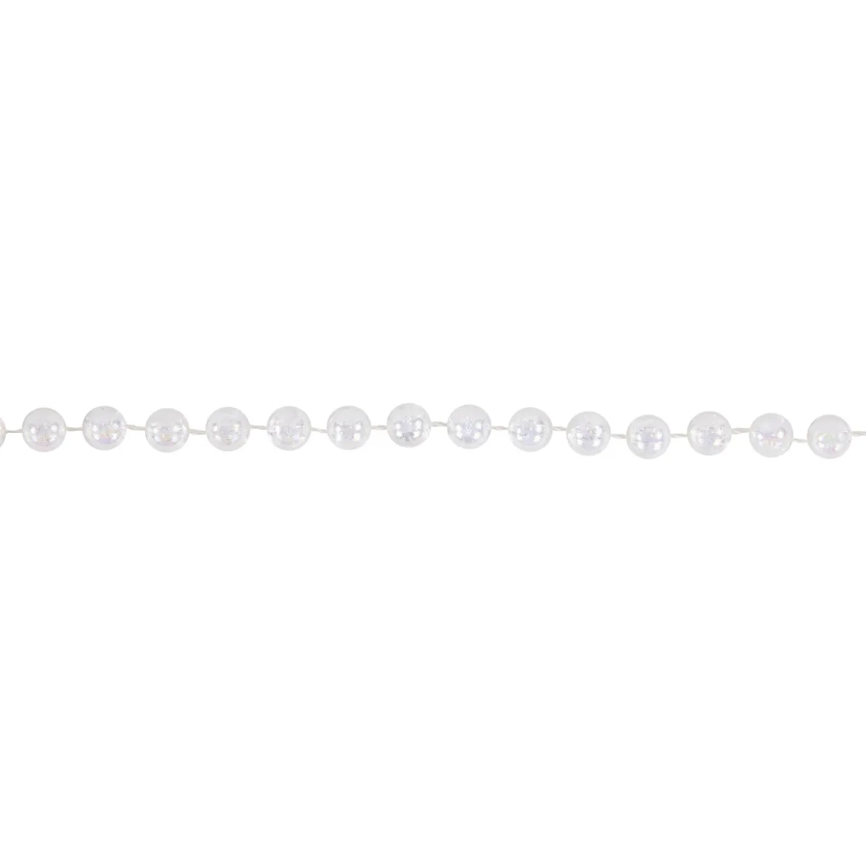 33' Clear Iridescent Beaded Artificial Christmas Garland, Unlit