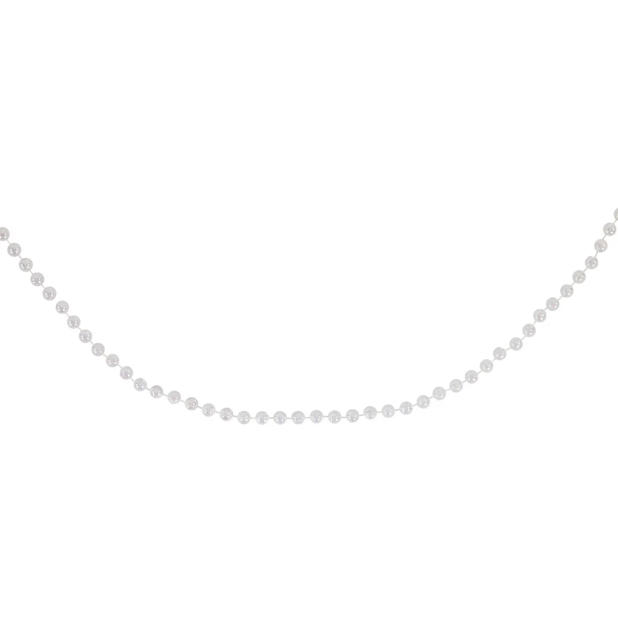 33' Clear Iridescent Beaded Artificial Christmas Garland, Unlit