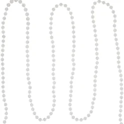 33' Clear Iridescent Beaded Artificial Christmas Garland, Unlit