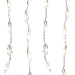 300 Clear Mini Icicle Christmas Lights - 8.5' White Wire
