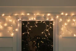 300 Clear Mini Icicle Christmas Lights - 8.5' White Wire