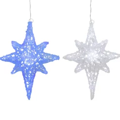 24" Color Changing Blue and White LED Bethlehem Star Hanging Christmas Decoration
