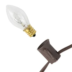 25 Count Clear C7 Christmas Lights, 24ft Brown Wire