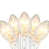 25 Count Clear C7 Christmas Lights, 24ft White Wire