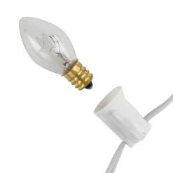 25 Count Clear C7 Christmas Lights, 24ft White Wire